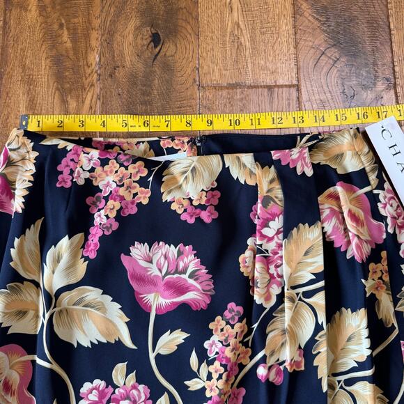 NWT Chaus Womens Button Up Blouse & Skirt Set Sz 16 Black Floral Business career - Picture 9 of 11